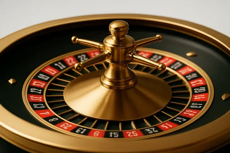 Close-up of live roulette wheel spinning in elegant casino lighting